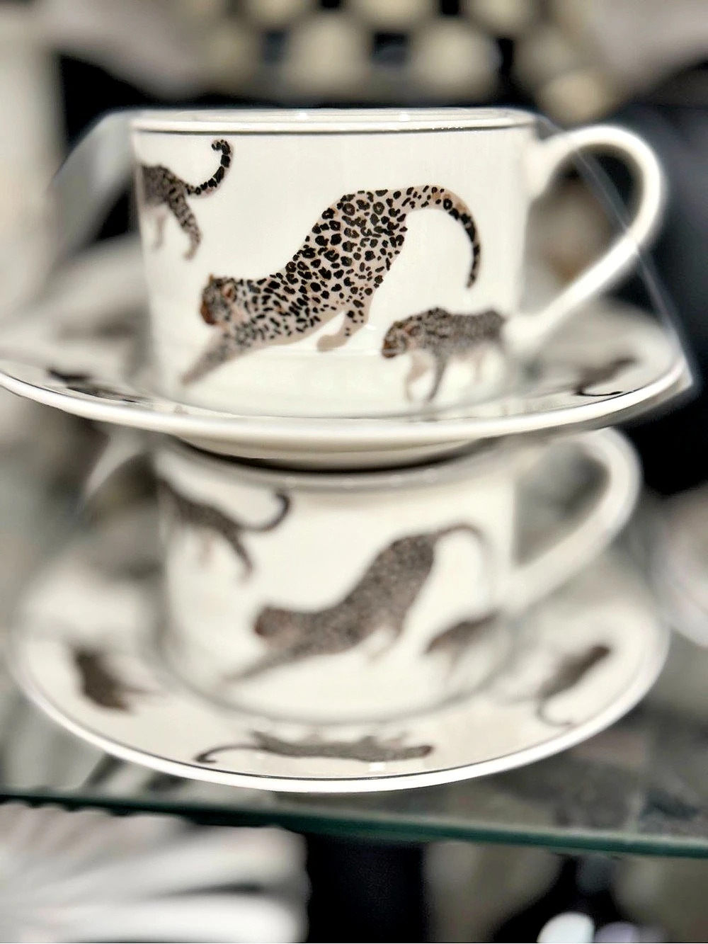 Leopard Print Cup and Saucer Set 2
